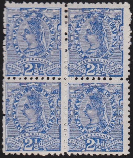 1897 2½d QV MLH Block of 4