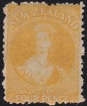 1873 4d Yellow. No Wmk. LHM.